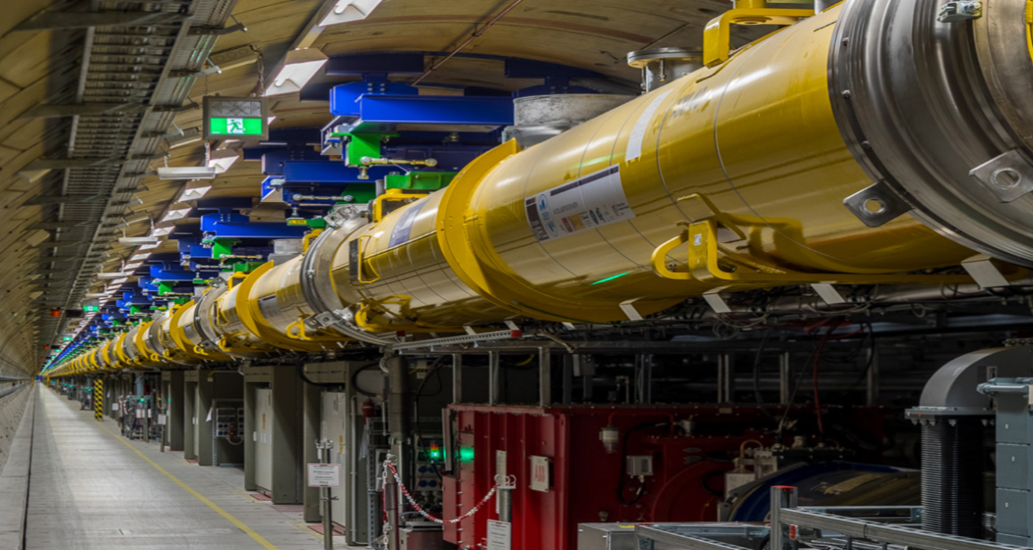 A glimpse of the 2 km long superconducting accelerator.